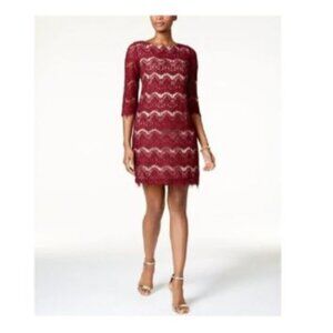 Jessica Howard Lace Illusion Sheath Dress